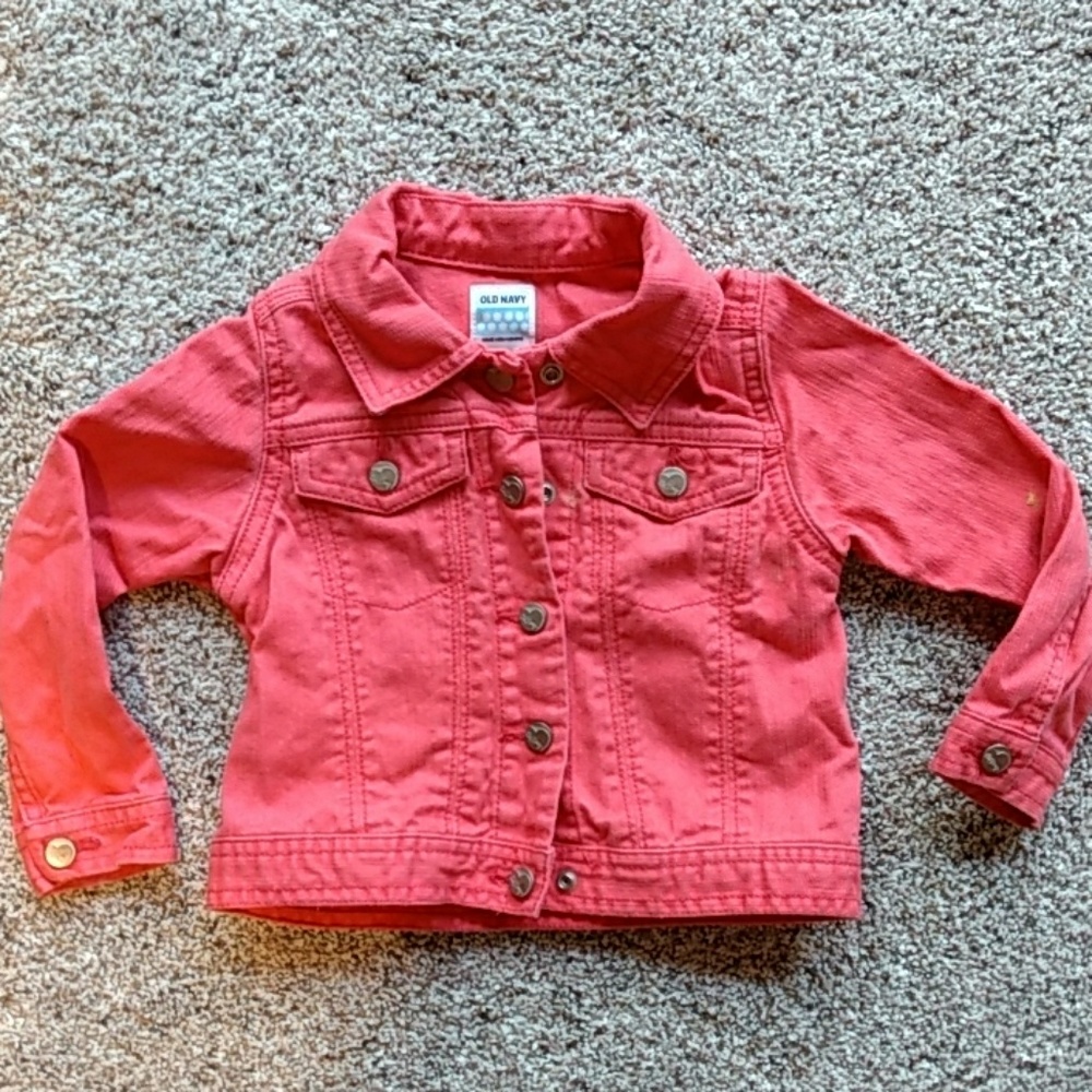 Old Navy girls 2T peach denim jacket